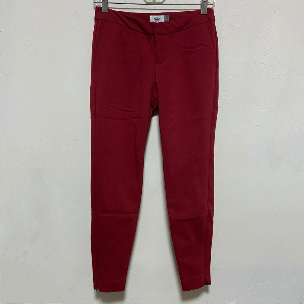 Old Navy Mid Rise Fitted Red Pants